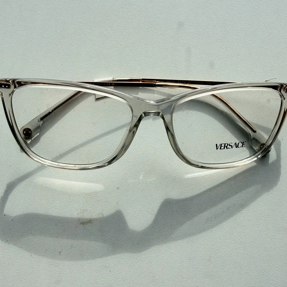 Versace Eyeglasses Gold and Clear Eyewear Chic Sophisticated Retail $310